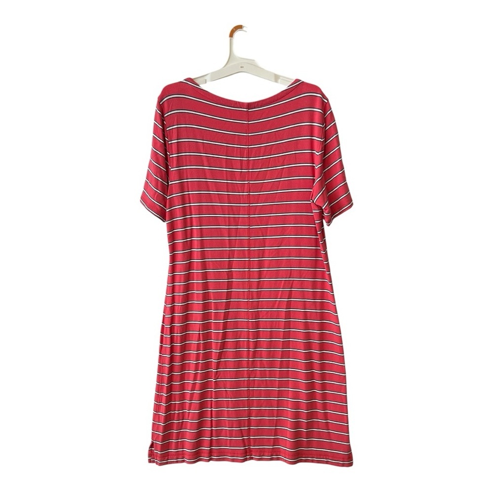 🌸2/$20 T by Talbots Women's Patch Pocket Stripe Dress- Scoop-Neck Size M - Picture 3 of 9